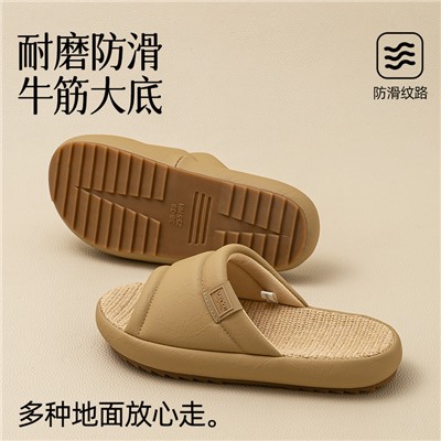 Slippers, summer non-slip deodorized footwear indoor, cotton and linen, absorbs sweat and smell
