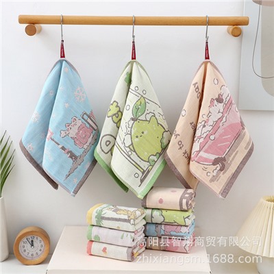 Gauze cartoon children's sweat towel, wholesale