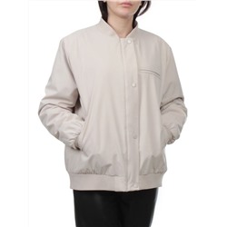 H24-608 LT. BEIGE Куртка бомбер демисезонная женская (100 гр. синтепон)