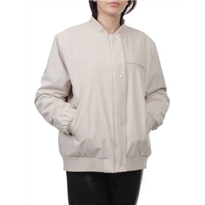 H24-608 LT. BEIGE Куртка бомбер демисезонная женская (100 гр. синтепон)