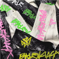 Tide, fashionable knee socks, internet celebrity, hand painting, mid-length