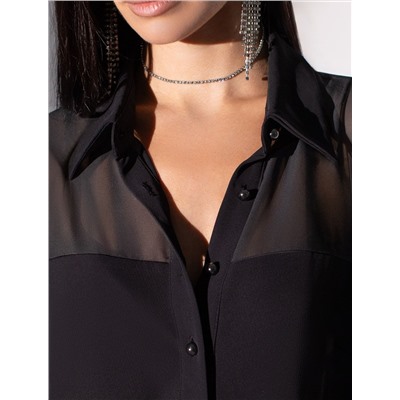 Блузка полупрозрачная из креп шифона