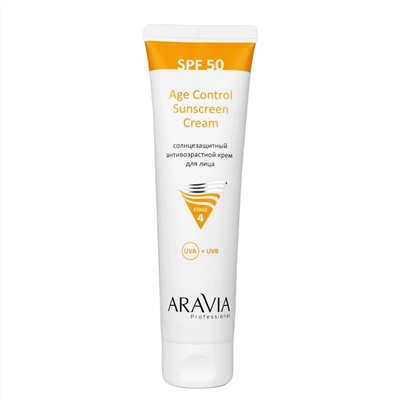 Aravia Cолнцезащитный антивозрастной крем для лица / Age Control Sunscreen Cream SPF 50, 100 мл