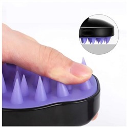 Nail Art Массажная силиконовая щетка для мытья волос и кожи головы, черный