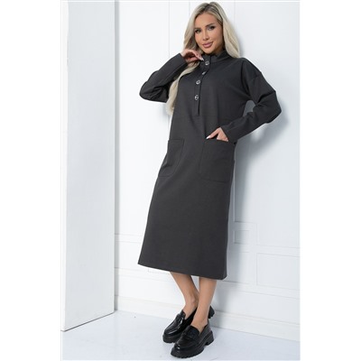 Платье Стильная осень (серое) П11436