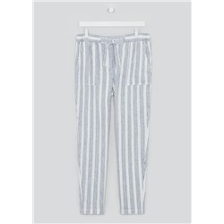 Stripe Tapered Linen Trousers