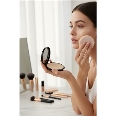 Пудра для лица шелковая Farres F-3004 компактная тон 1