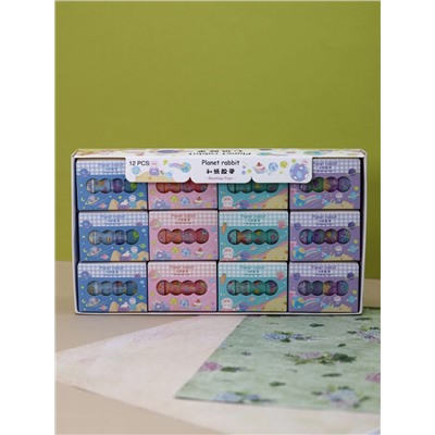 Набор клейкой ленты "Planet rabbit", mix, шоу-бокс 12 шт.
