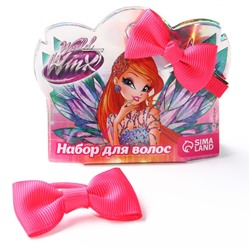 Набор для волос резинка и заколка "Бантик", МИКС, WINX, 2 шт