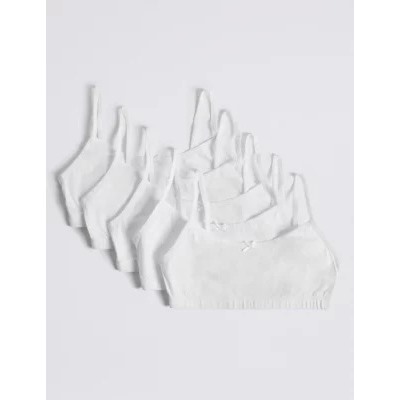 5 Pack Cotton Crop Tops (6-16 Yrs)