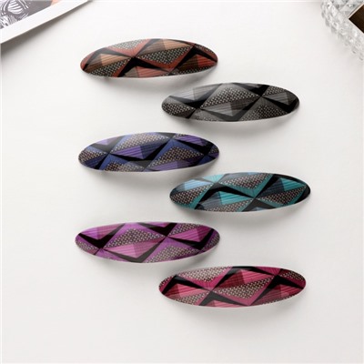 Заколка - автомат для волос «Сильва», геометрия блеск, 9.5 см, МИКС