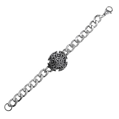 BS867-06 Браслет Щит, нержавеющая сталь, 20см