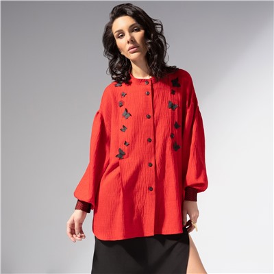 Рубашка нарядная, Нежный шум (красная)