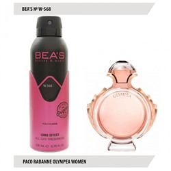 Дезодорант Beas W568 Paco Rabanne Olympea For Women deo 200 ml, Дезодорант женский Beas W568 создан по мотивам аромата Paco Rabanne Olympea