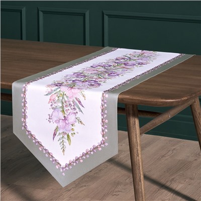 ДОРОЖКА "ИРИСЫ" 45Х145СМ, 100% ХЛОПОК,ТВИЛ C ПРОПИТКОЙ БЕЛЫЙ