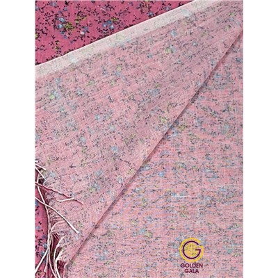 Палантин из хлопка и бамбука премиум Арт 2459/8 фон розовый