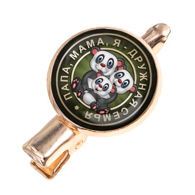 HZF-0163 Заколка Папа, мама, я - дружная семья