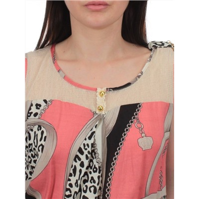 NK3910 CORAL Платье летнее (65% хлопок, 35% вискоза)