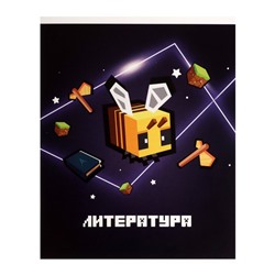 Тетрадь предметная 36 листов в линию Calligrata «Пиксели. Литература», обложка мелованный картон