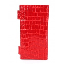Портмоне женское Croco-ПР-960 натуральная кожа 4 отд,  8 карм,  красный крокодил (203)  263598