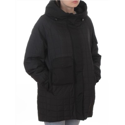 9608 BLACK Куртка стеганная демисезонная женская (100 гр. синтепон)