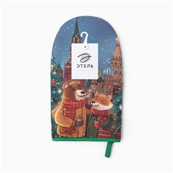 Варежка-прихватка новогодняя Этель Red Square 15х28см,саржа, 100% хл, ватин 250г/м2
