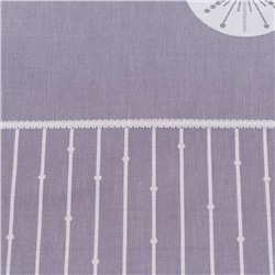 Скатерть из хлопка фиолетово-серого цвета с рисунком Ледяные узоры, New Year Essential, 180х180см