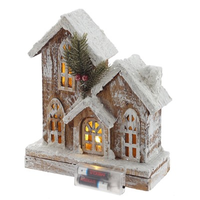 GAEM Изделие декоративное "Домик" c подсветкой (2хАА, н/п), L22 W9,5 H25 см