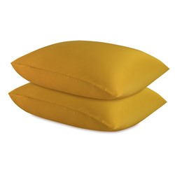 Набор наволочек из премиального сатина горчичного цвета из коллекции Essential, 50х70 см