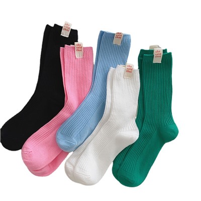 Tide, cute cotton trend knee socks for men and women, ethnic style, mid-length