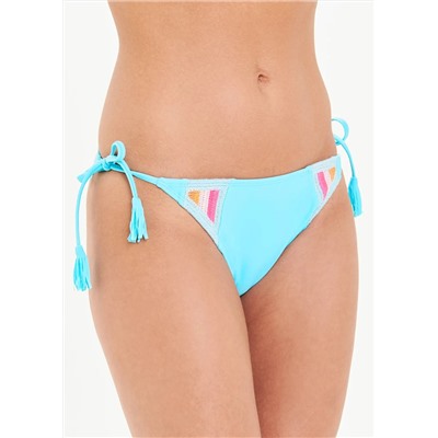 Woven Stripe Tie Side Bikini Bottoms