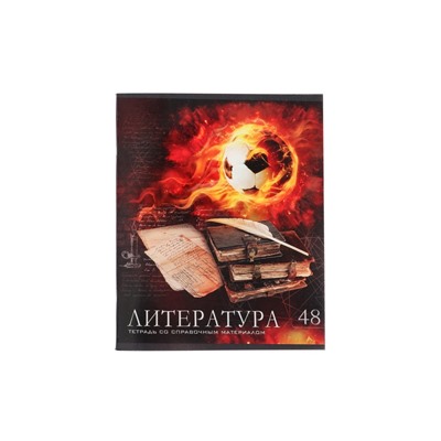 Тетрадь предметная 48 листов в линейку Calligrata, «Футбол. Литература», обложка мелованный картон