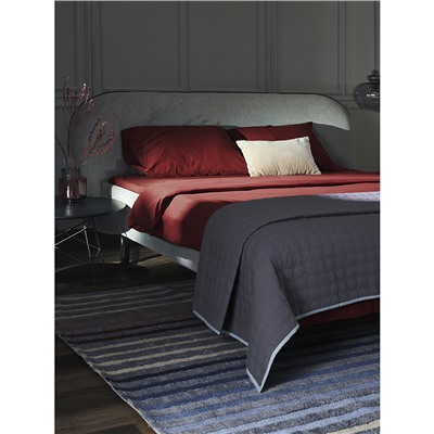 Простыня на резинке изо льна и хлопка цвета копченой паприки из коллекции Essential, 180х200х30 см