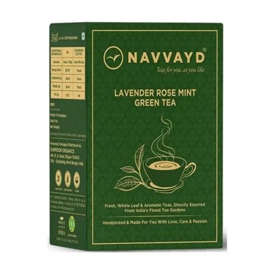 Зеленый чай с Лавандой, Розой и Мятой (100 г), Lavender Rose Mint Green Tea, произв. Navvayd