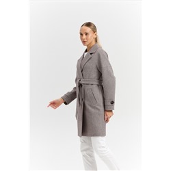 Пальто женское демисезонное 22970 (коричневый/ёлочка)