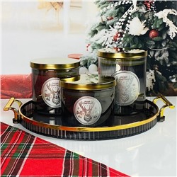 588-727 Набор из 3 банок для сыпучих продуктов 800/650/500мл. на подносе в под.уп.(х6)Стекло