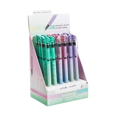 Ручка шариковая BrunoVisconti ColorSurf.Zefir, 0.5мм, стерж/син МИКС