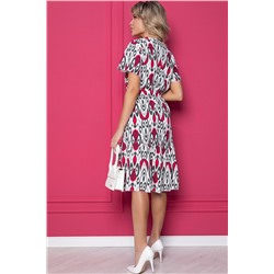 Платье "Малика" (бело-красное) П8832