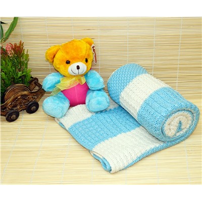 Вязаный Плед с Мягкой Игрушкой в Подарочной Упаковке 100x120 см. Bebek Battaniye Aren