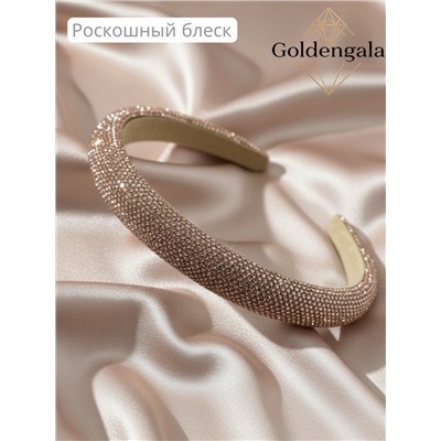 Ободок для волос со стразами объемный Арт ОБ6/005