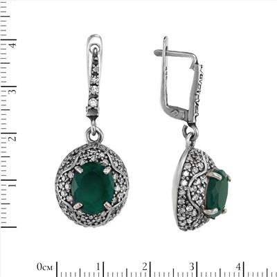 Серьги 'Венеция' с улучш корундом и фианитами ИВСН.036КД2N