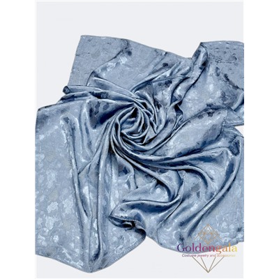 Платок однотонный из натурального шелка васильковый Арт В1051/19