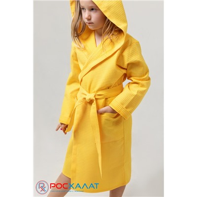 Детский вафельный халат с капюшоном В-07 (24)