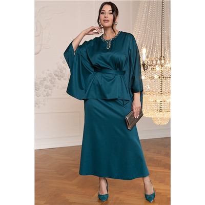 Костюм с юбкой Альсия (изумрудный) К14392-5М