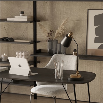 Лампа настольная Pilwy, Ø21х65 см, золотистая/черная