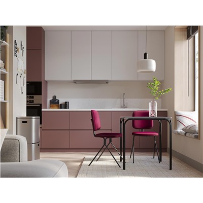 Стул Ror, Y, велюр, черный/пурпурный