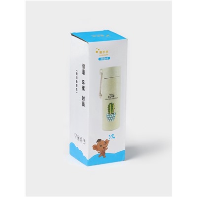 Бутылка для воды «Кактус», 420 мл, h=19.5 см, стекло, пластик, рисунок МИКС