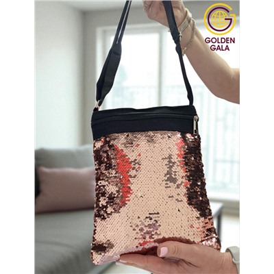 Сумка-планшет с пайетками на длинной ручке 22,5х27,5  см