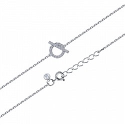 Браслет с фианитом родированный серебро 925*