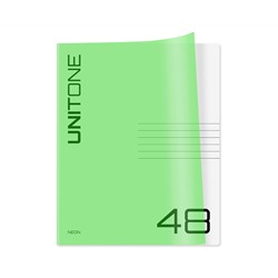 Тетрадь 48л. клетка BG "UniTone. Neon", пластиковая обложка, неон салатовый